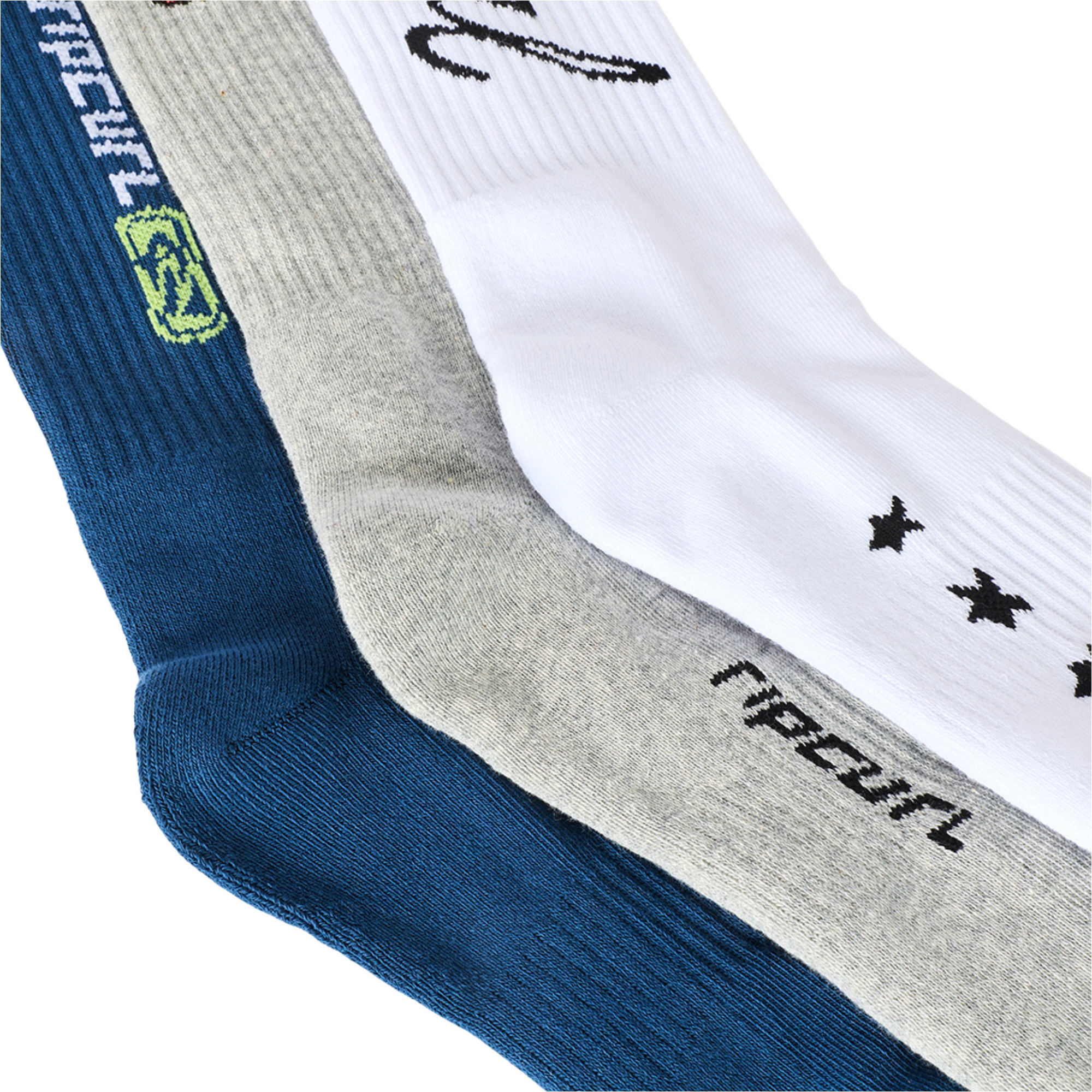 2026 Rip Curl Mens Retro Crew Sock 3 Pack 00GMSO - Grey Heather